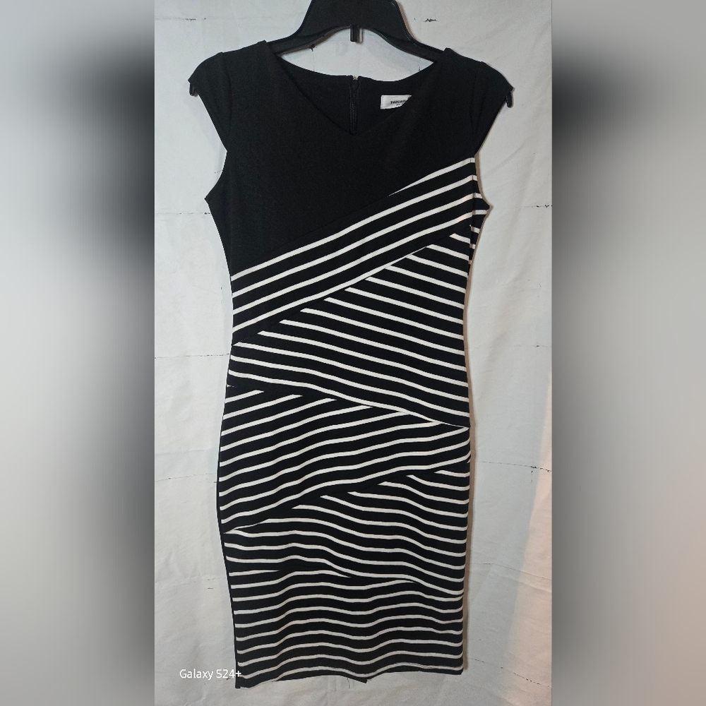 Veronica Beard Black and White Asymmetrical Cocktail Dress
